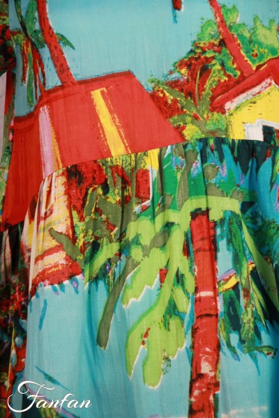 Orientique Robe en lin Plages de Tahiti 3040