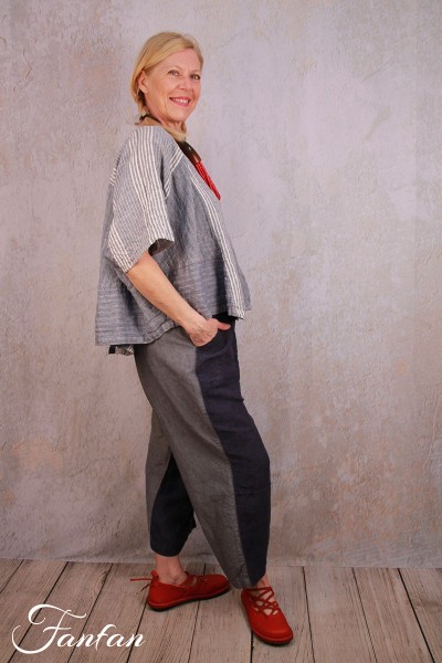 Mara Gibbucci Pantalon en lin bicolore 53-139