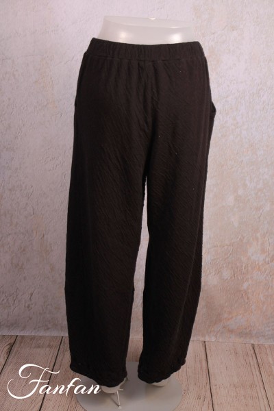 Grizas Pantalon noir coton et laine 3492/2-T52-17