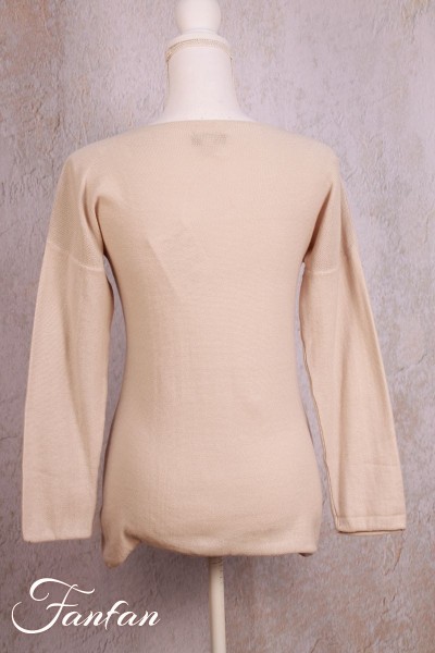 Orientique Naturally Knit Top neck long sleeve 12225 Unbleached