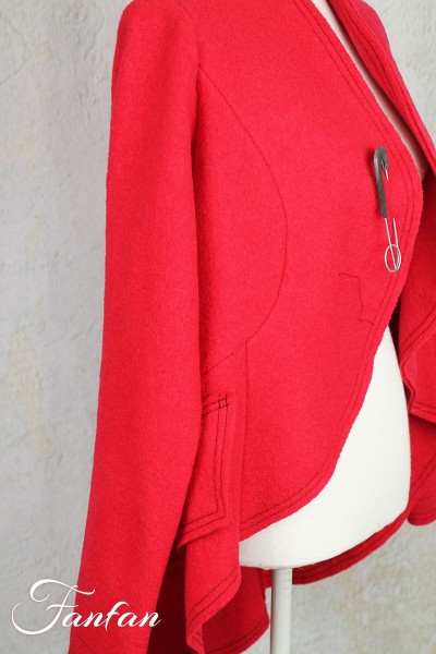 Mara Gibbucci veste rouge laine vierge 54-56